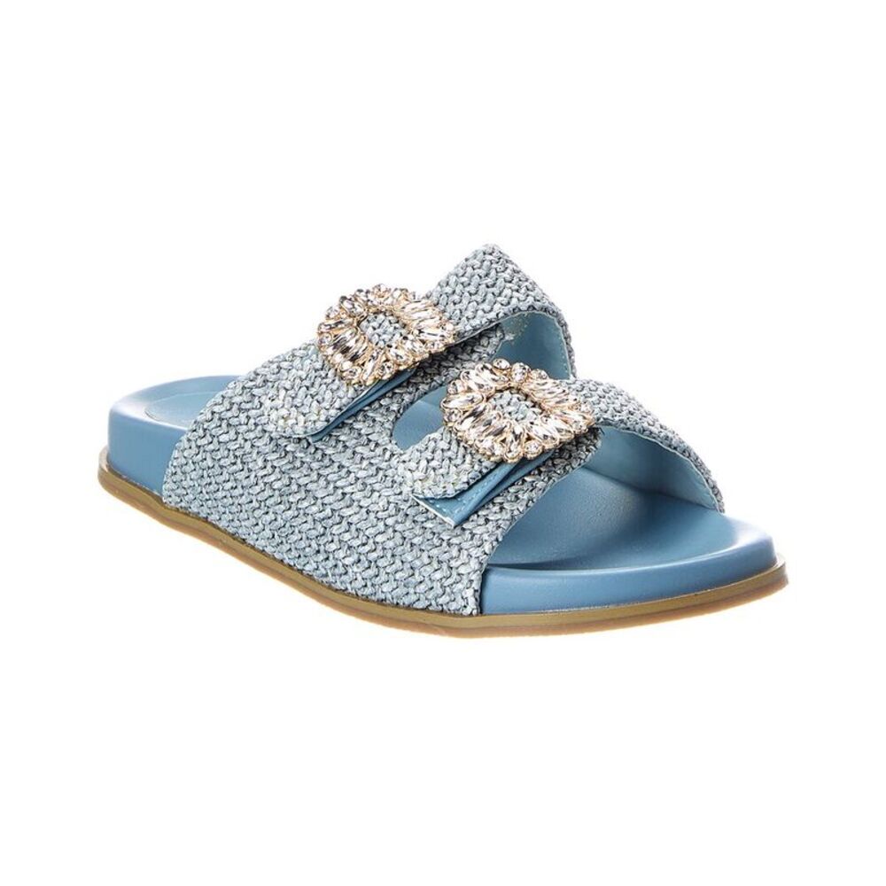 Shushop Bridget Raffia Sandal, Blue